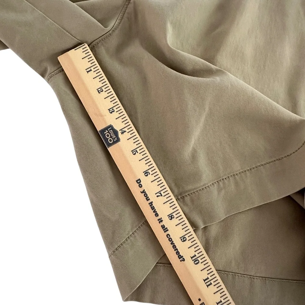 Tommy Bahama Men 42 Khaki Tan Cotton Tencel Stretch Flat Front Chino Shorts 9